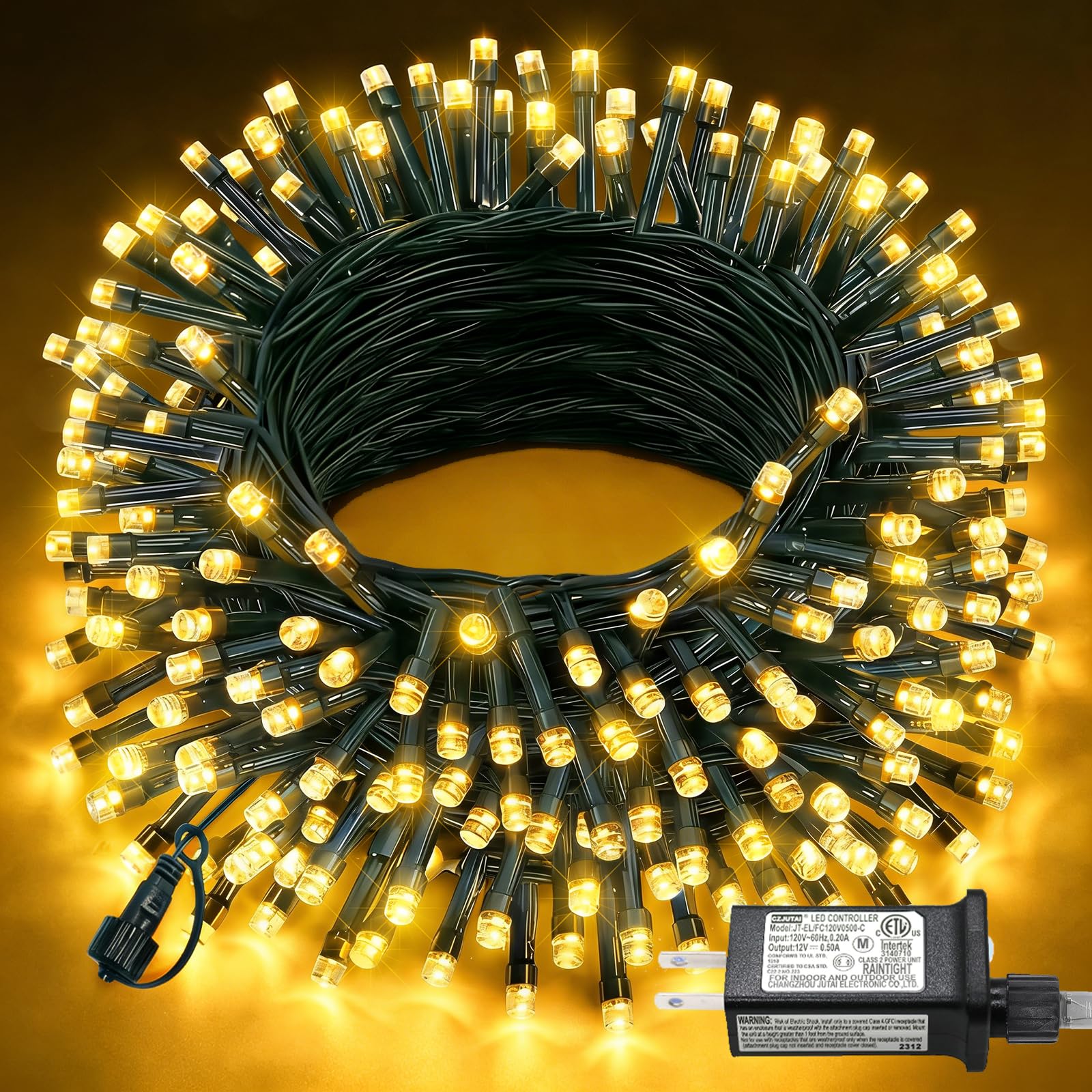 80FT 240 LED Christmas String Lights, Warm White Christmas Lights Outdoor Waterproof, Plug in 8 Modes Connectable Fairy Twinkle Lights for Indoor Bedroom Patio Garden Tree Wedding Party Decorations