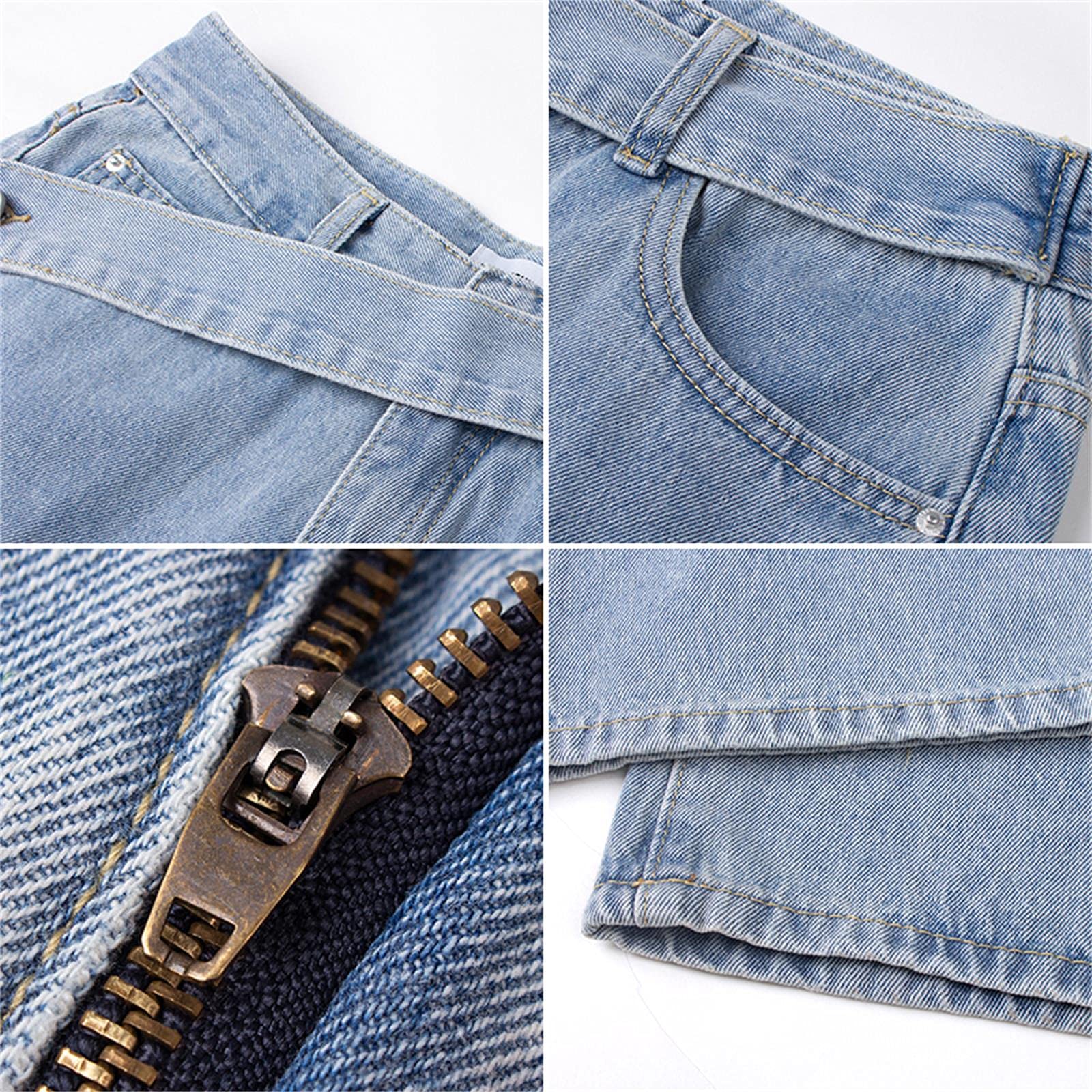 UKKO Jeans da Donna Pantaloni A Gamba da Donna Mamma Black Blue Jeans Blue Jeans Pantaloni Donna in Vita Alta