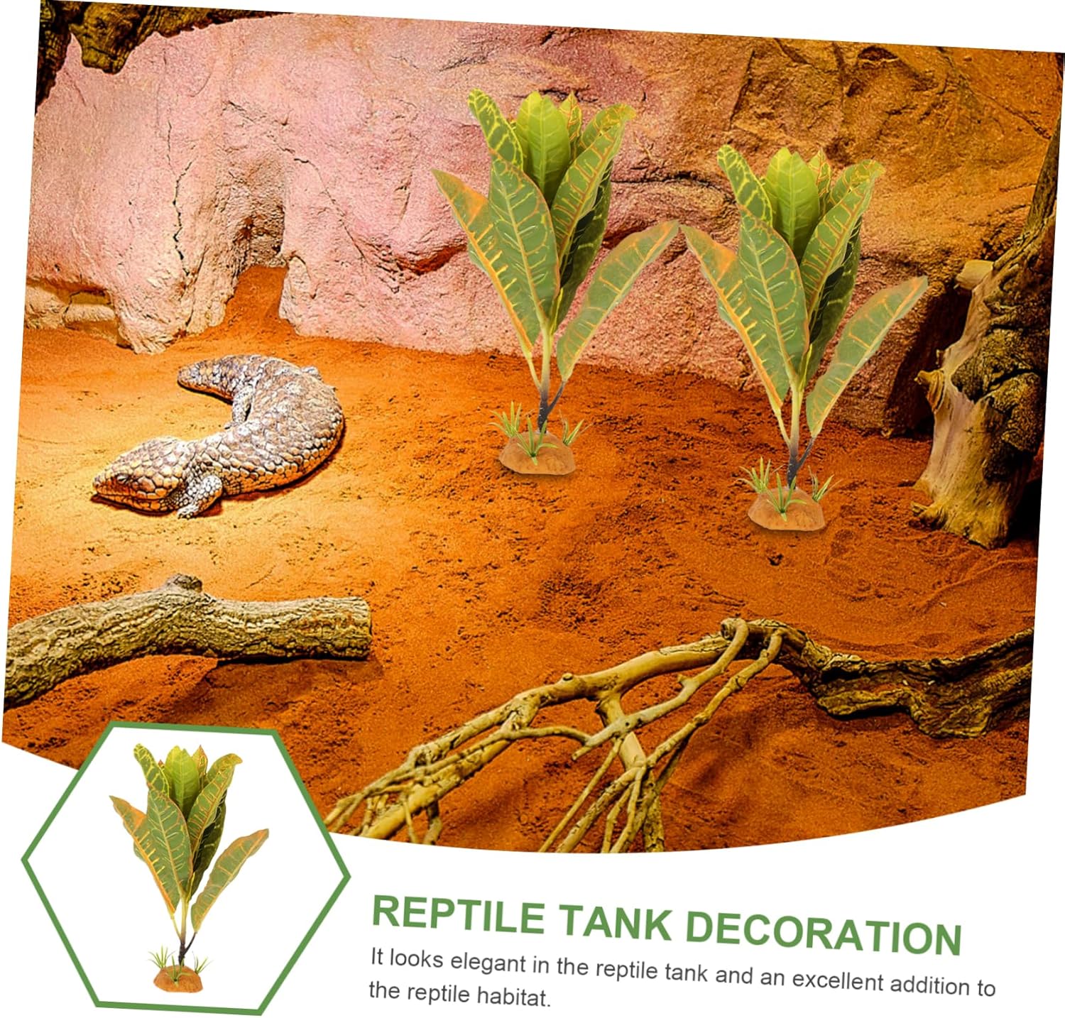 BESPORTBLE 5pcs Artificial Reptile Plant Aquarium Live Plant Ornament Decorative Snake Fish Tank Decor Reptile Terrarium Decor