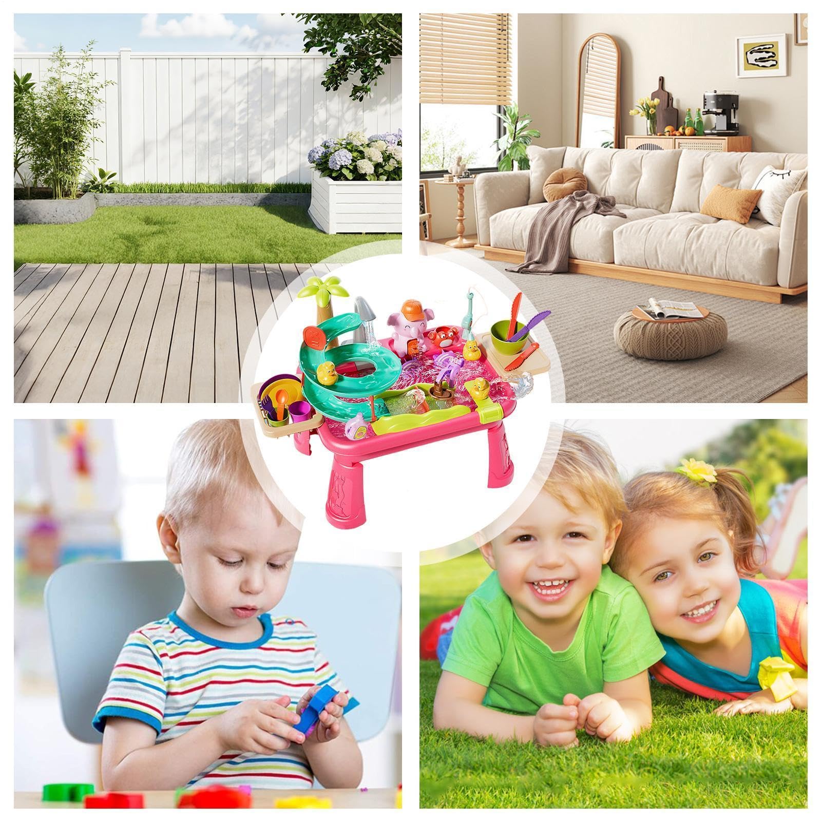Giocattolo per Bambini con Acqua Corrente di Pesca | Lavello da Cucina Giocattolo per Interno Esterno Giardino Spiaggia Giochi Bambini