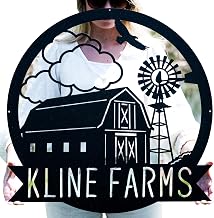 Personalized Farm Sign | Metal Barn Windmill Sign | Custom Ranch Decor | Barn Art | Large Rustic Sign | Personalized Wedding Gift | Outdoor Barn Sign | Boho Decor | Family Farm Sign | Metal Wall Art