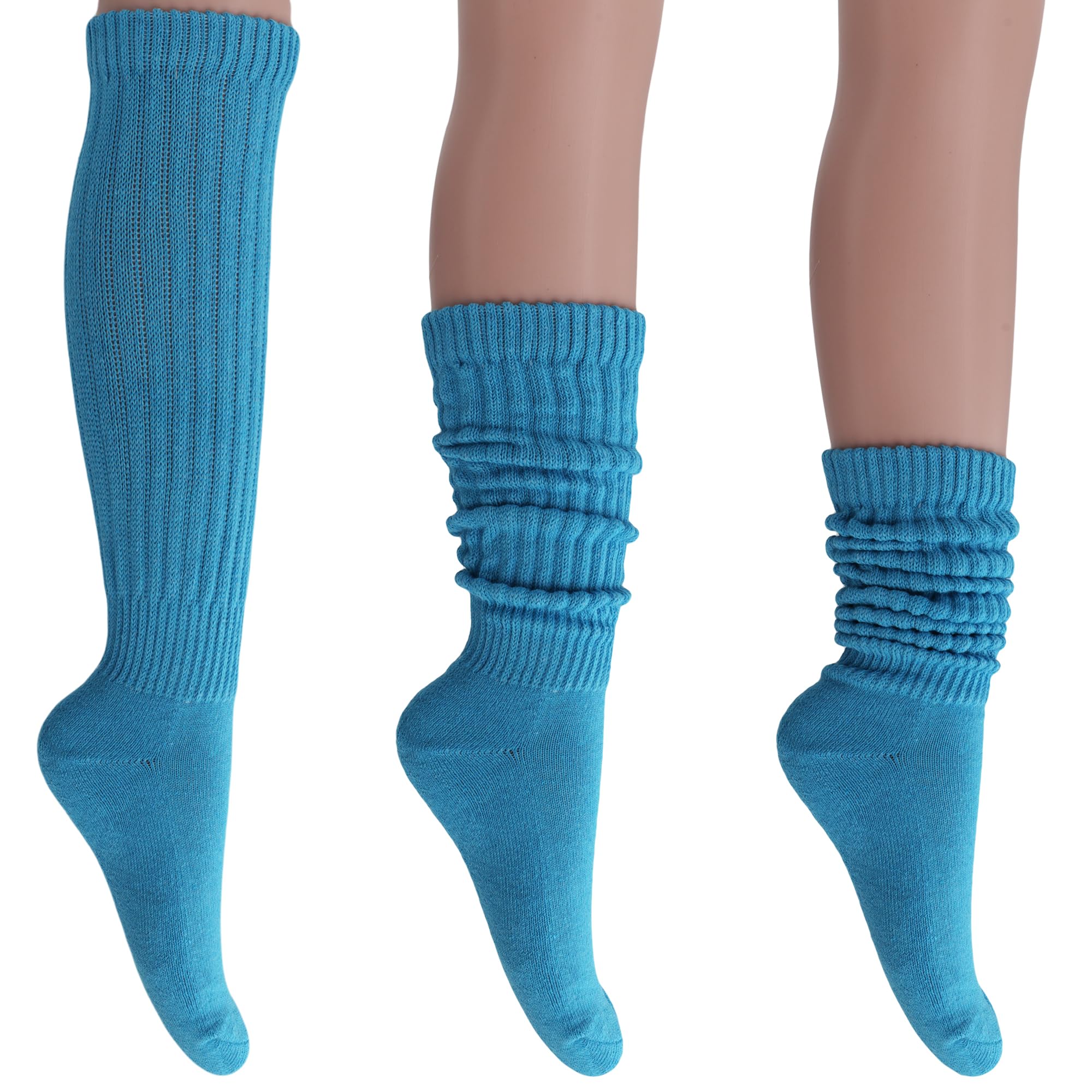 AWS/American Made Slouch Socks Cotton Scrunch Knee High Extra Long and Heavy Socks