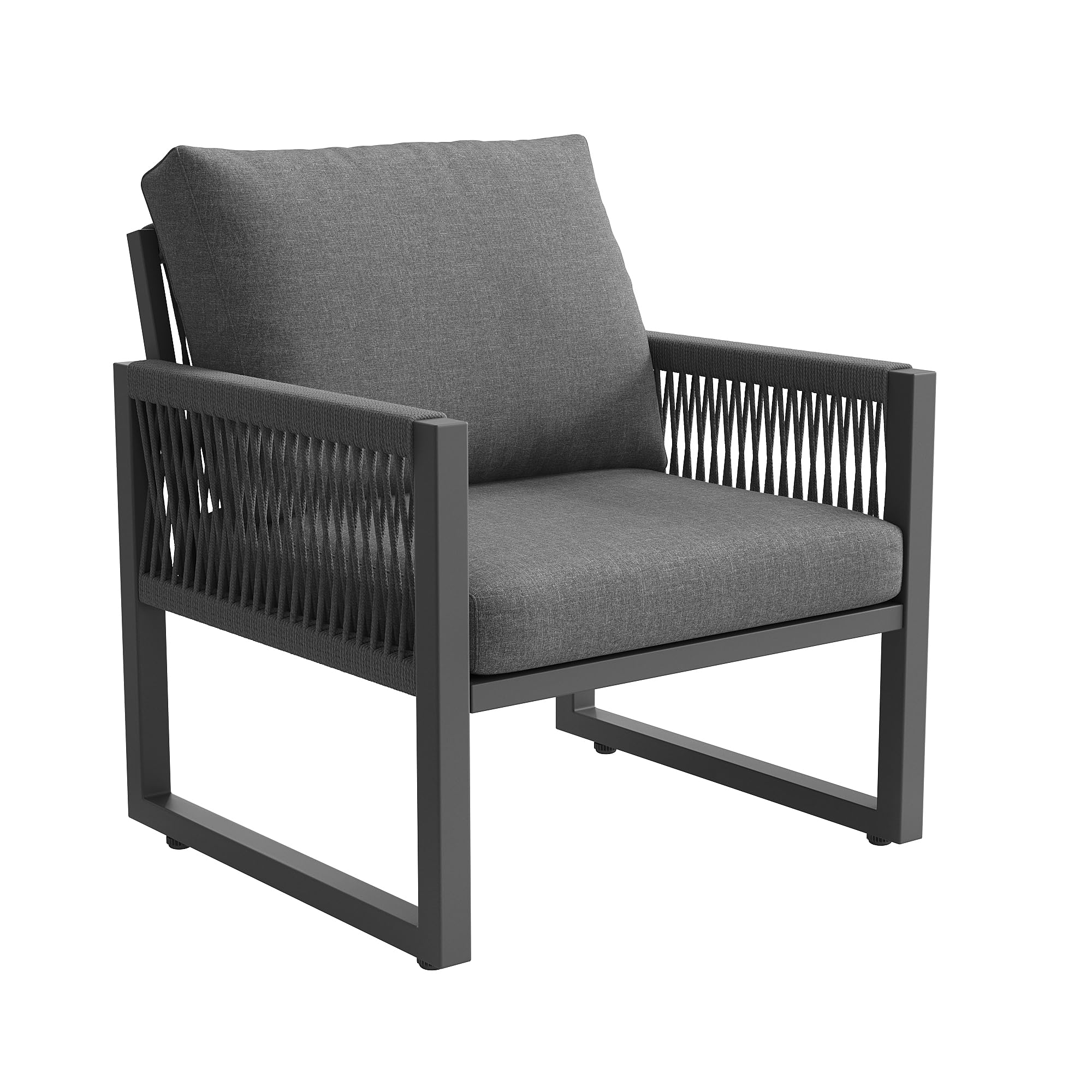 Idemon Gartenmöbel Set Outdoor Sofa 6-7 Sitzer, Gartenlounge-Set für Balkon Terrasse, Gartensofa mit großem Esstisch, Hochwertigen Sitzkissen & Rückenkissen, Wetterfestes Terrassen Sofa Set