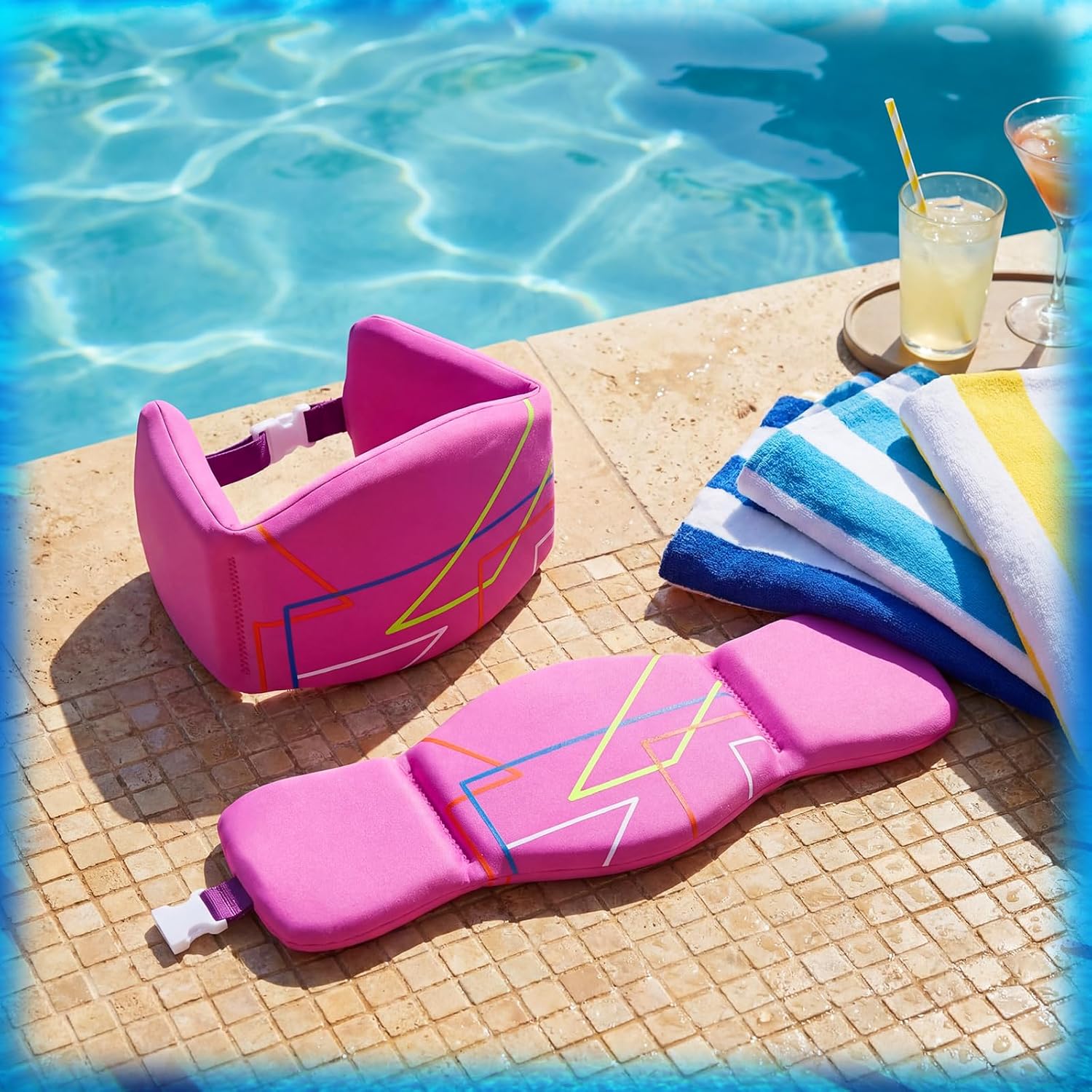 Blueweenly Swim Belt for Adults Swim Floating Belt with Adjustable Pool Weights for Water Exercise Training Equipment for Adults Water Aerobic Equipment