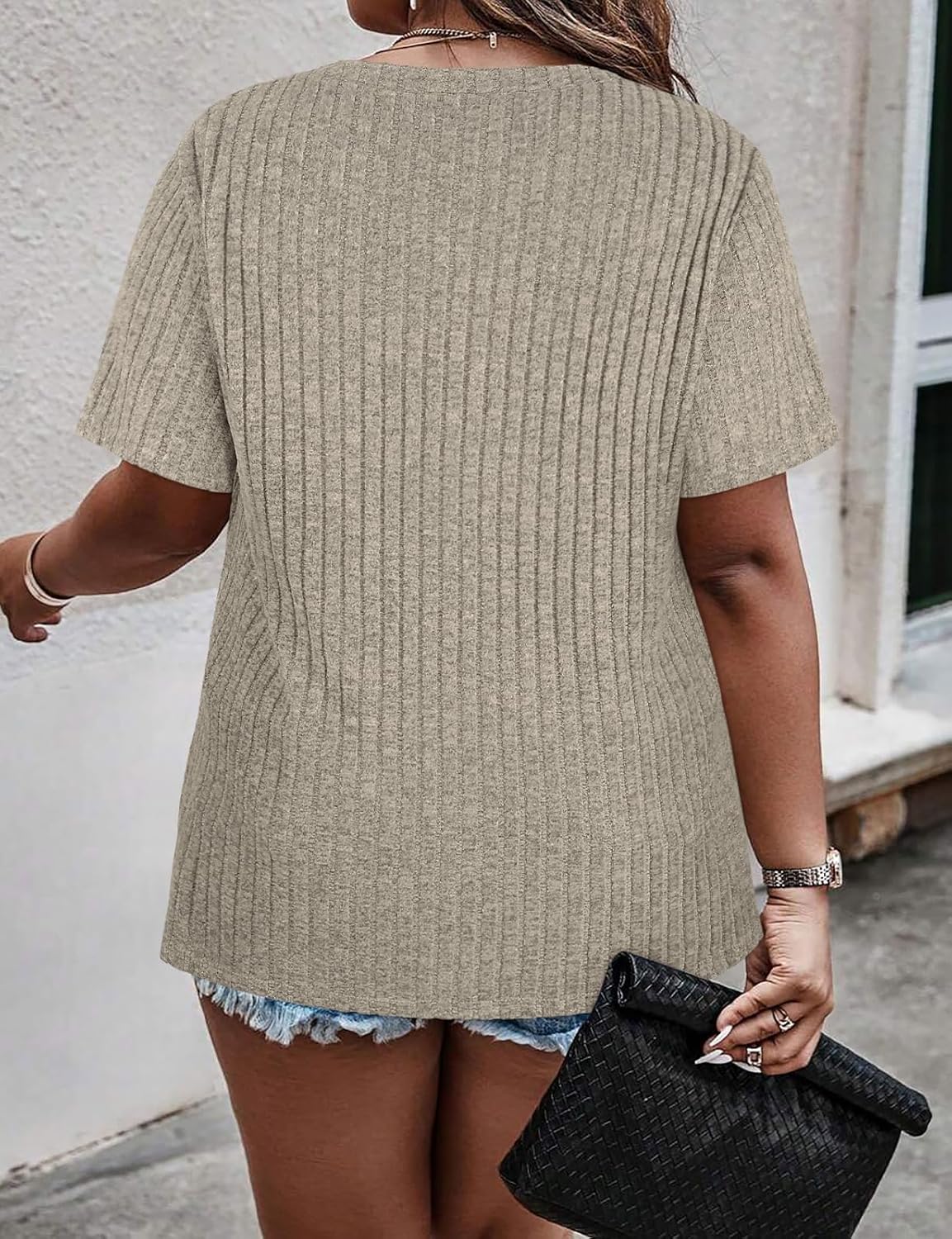 Viracy Plus Size Womens Tops 1/4 Zip Up Casual Shirts Lightweight Short Sleeve Tunics - Image 2