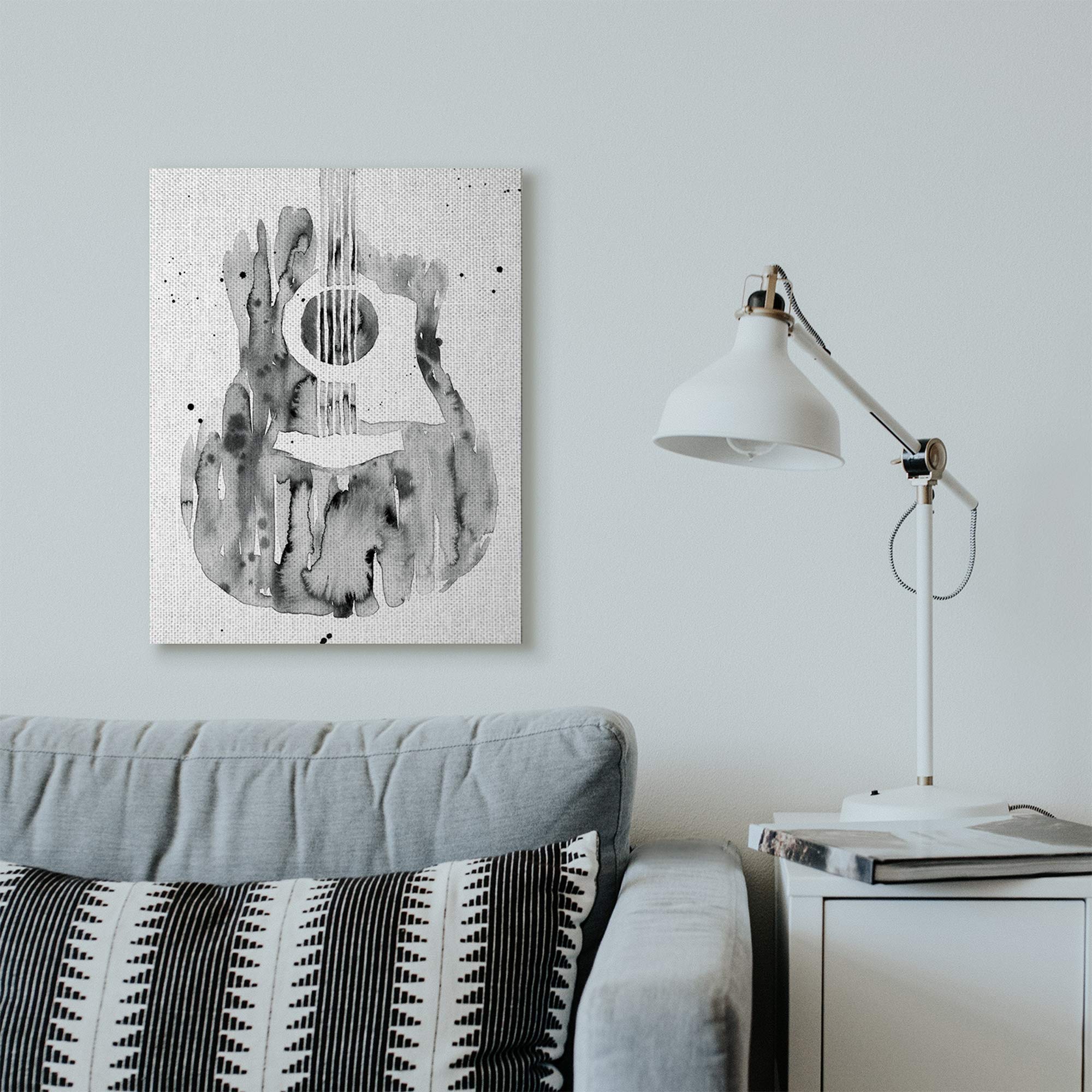 Stupell Industries Abstract Guitar Watercolor Pattern Painting Canvas Wall Art, 24 x 30, Multi-Color