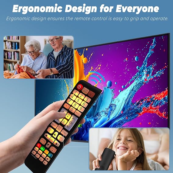 Upgraded Replacement Backlit Samsung TV Remote Control for Smart TV, Universal for All Samsung LED LCD QLED UHD HDTV 3D 4K 8K Series TVs, No Setup Required (All Buttons Lighting Up)