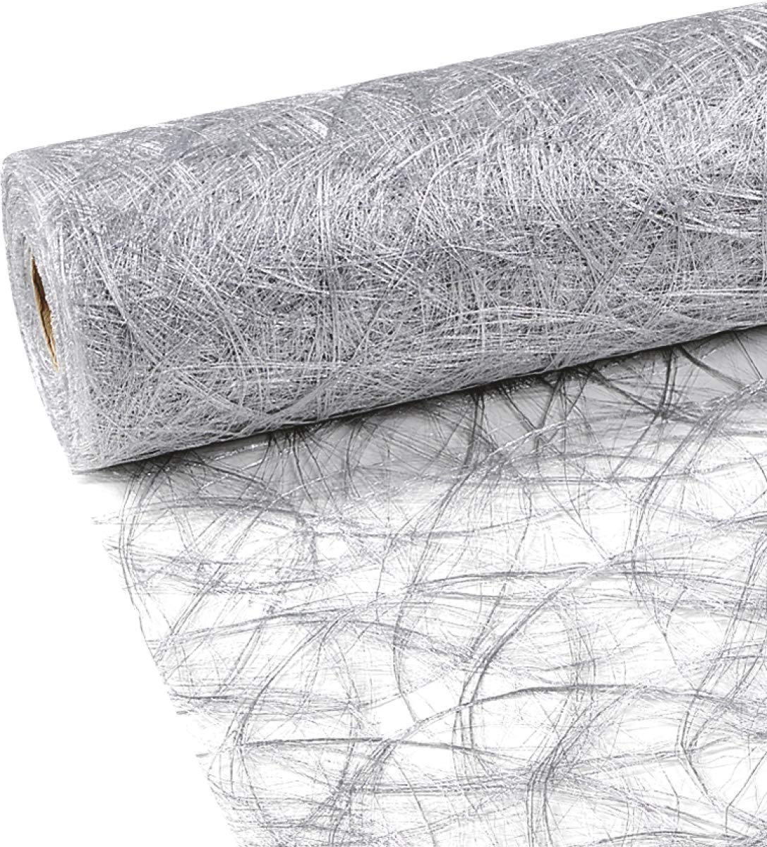 Sizoweb Runner Da Tavolo In Tessuto Non Tessuto 30cm X 25m - Colore Argento Per Decorazioni Matrimonio E Natale