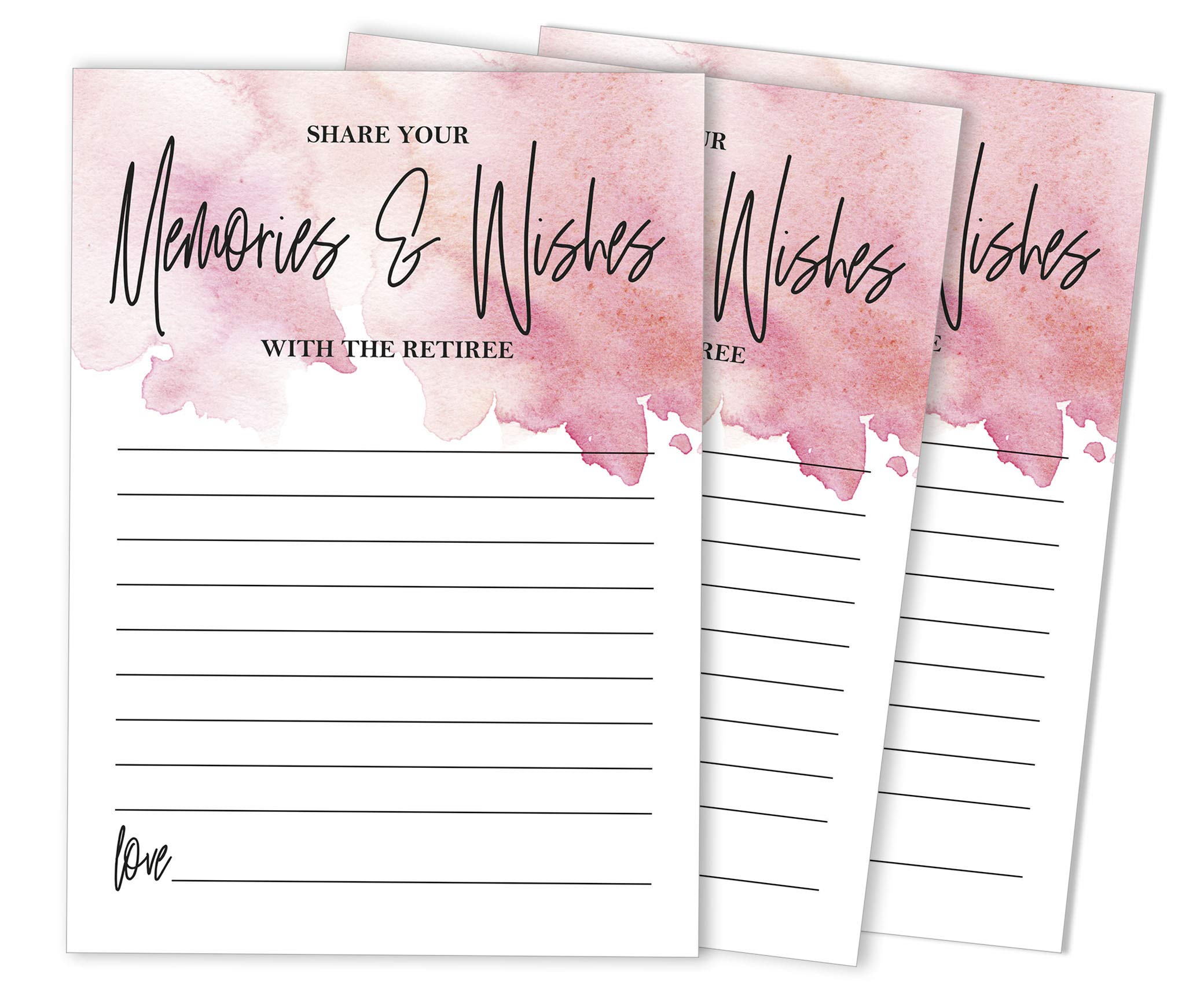 Pack of 50 Memories & Wishes for Retirement Party, Game Activity for Retirement Party Celebration, Guestbook Alternative 5X7 inches