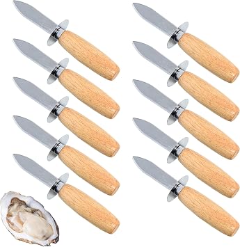 MGTECH 10 Pcs Oyster Shucking Knives, Bulk Oyster Shucker Clam Opener