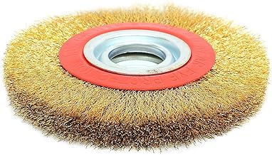 Jon Bhandari Tools 6 inch Brass-Coated Golden Wire Wheel Brush For Grinder – Tough Crimped Steel with Adapter Rings – Rust & Paint Removal, Deburring, Polishing & Heavy-Duty Cleaning