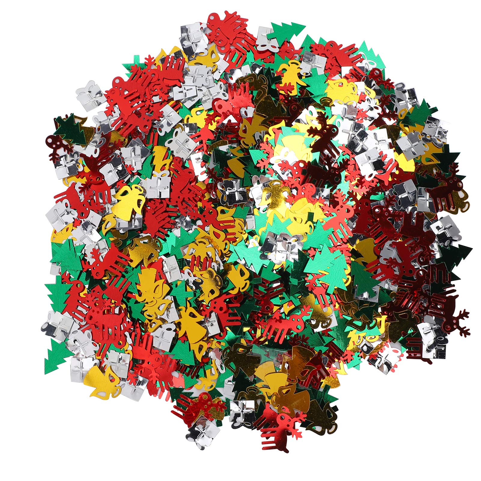 Muiltvoe 100g Christmas Confetti PVC Xmas Glitter Sequins Holiday Decorations with Flat Surface Smooth Edges for Table Gifts DIY Scrapbooks