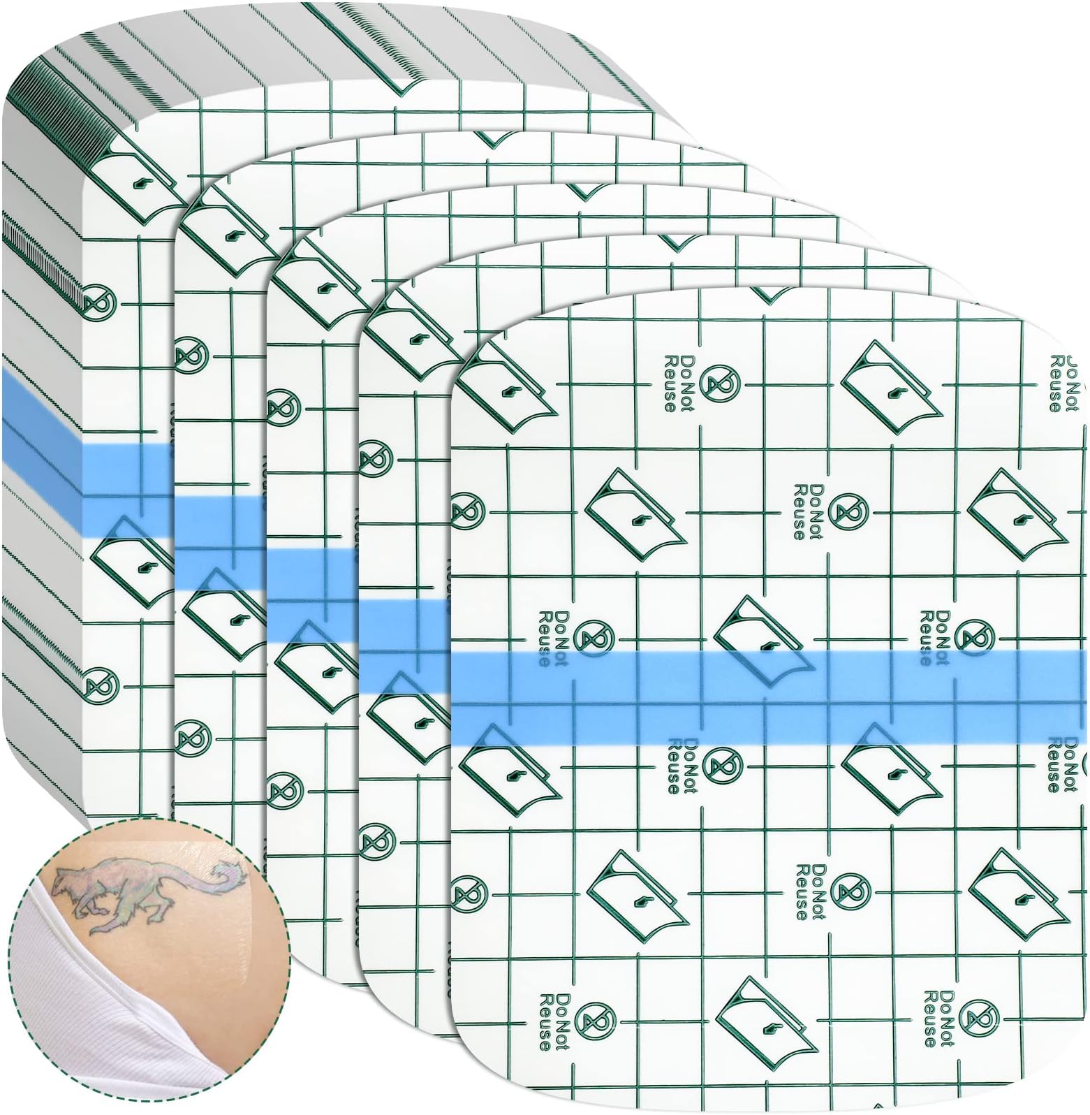 100 Pieces Stretch Adhesive Bandages Large Waterproof Adhesive Dressing Bandages Transparent Protective Dressing Tape Film for Body Health(Square Style)