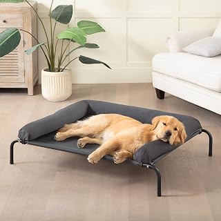 WESTERNHOME Cooling Elevated Dog Bed for Large Dogs - Breathable Mesh, Chew-Proof Raised Cot, Portable Indoor Outdoor with Waterproof Bolsters