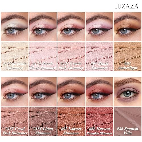 Miniatura 2 de 10 barras de sombra de ojos, brillo y neutro, color rosa champán, metálico, lápiz de sombra de ojos color crema con resistente a las manchas y al