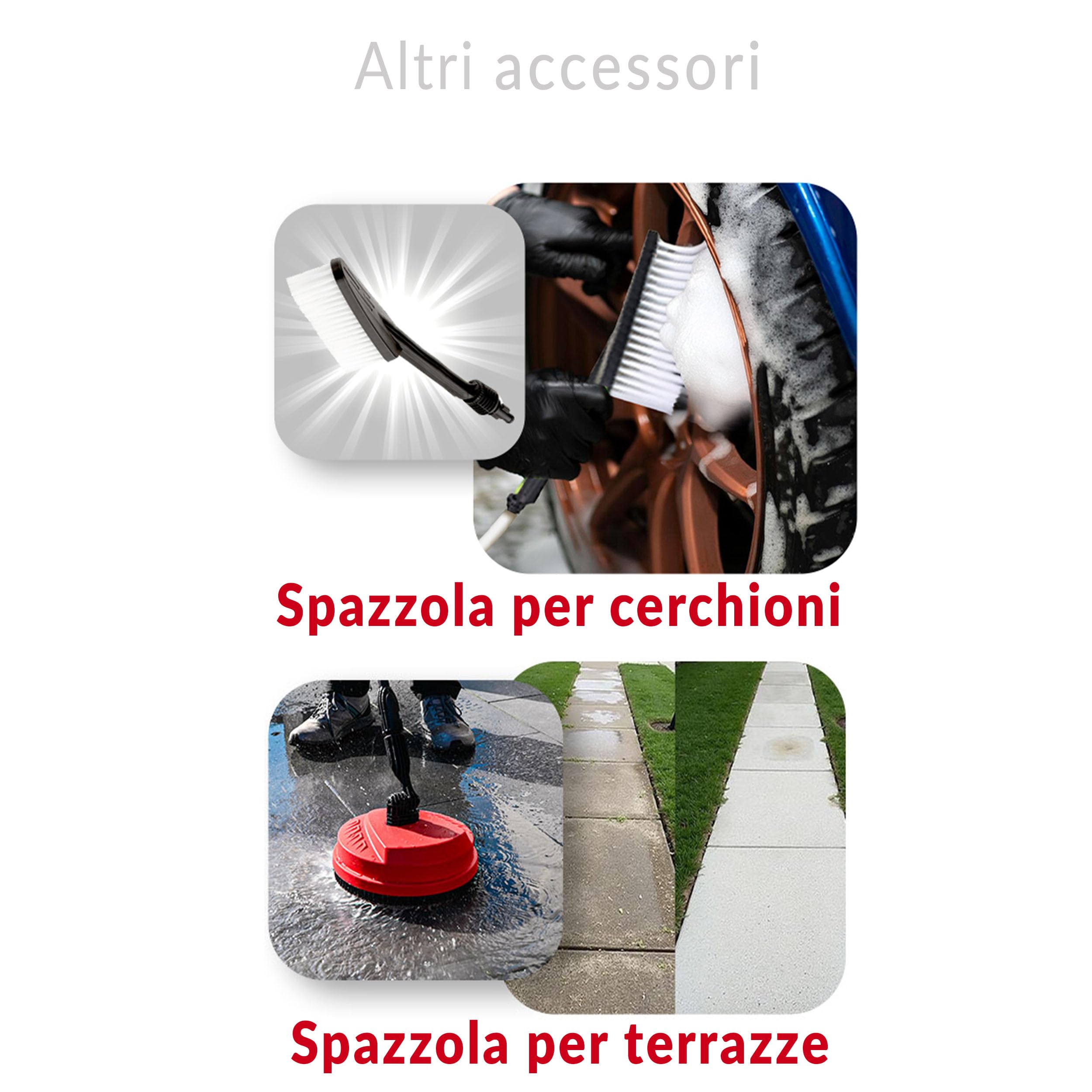 LEHMANN Idropulitrice Hudson Set, 1800 W, max. 220 bar, Portata 450 l/h, Raggio d'azione 10 m, Pompa in Alluminio, Accessori: Lancia Schiuma, Spazzola Fissa e Rotante, per Casa, Giardino e Auto