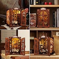 Vista 7 de Kit de Rincón de Libros Cutefun - Kit de Construcción de Casa de Muñecas en Miniatura para Estantería, Kits de Rincón de Libros para Adultos