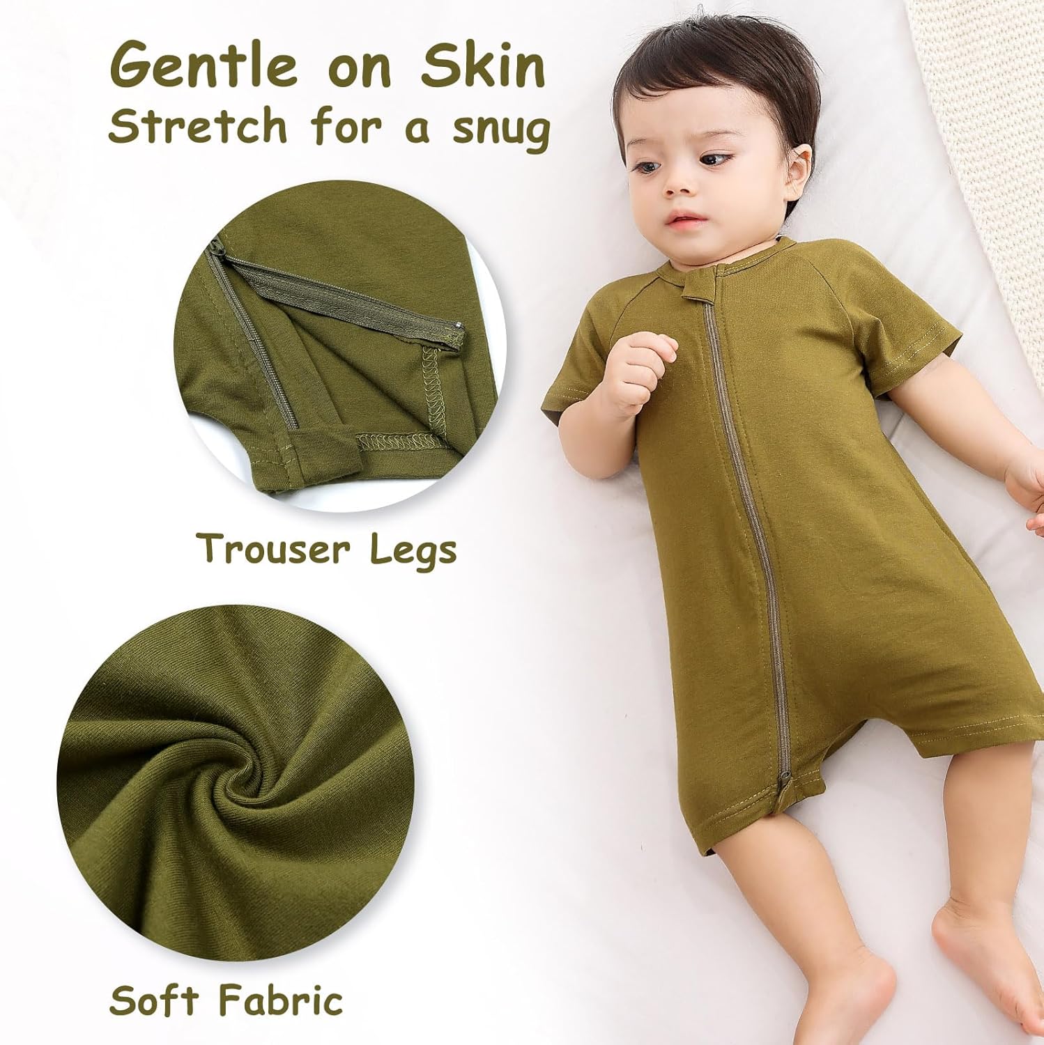 BeiVSlley Infant Baby Boy Girl's 2 Pack Short Sleeve Romper,Unisex Toddler Cotton Jumpsuit Outfits Clothes