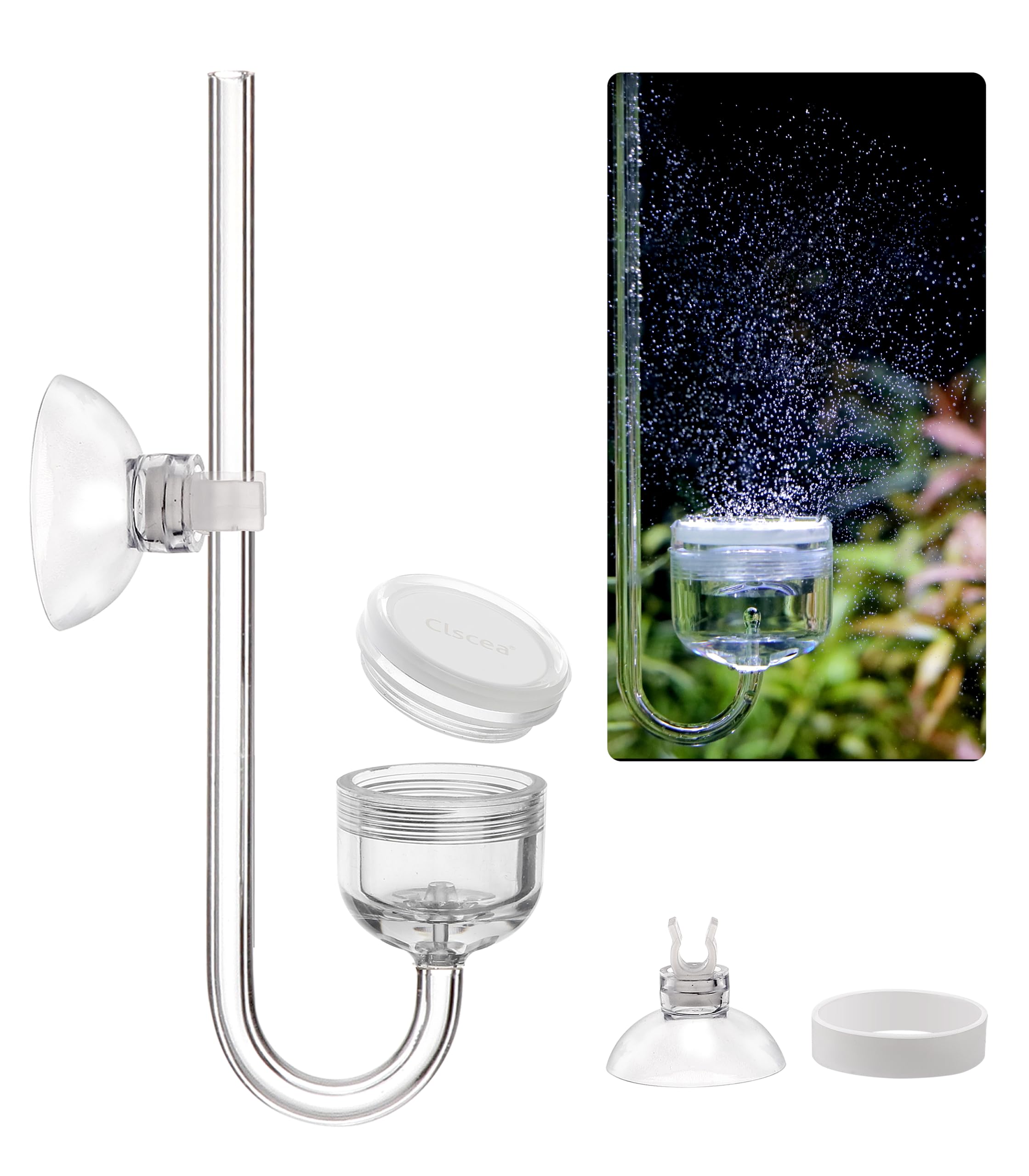 PMMA CO2 Diffuser with Integrated Bubble Counter for Aquarium Plants (S)