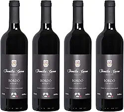 Kit 4 Vinhos Bordô Suave Família Carra 750 ml Gourmet Present Drink Especial Natal Coquetel Exótico Premium