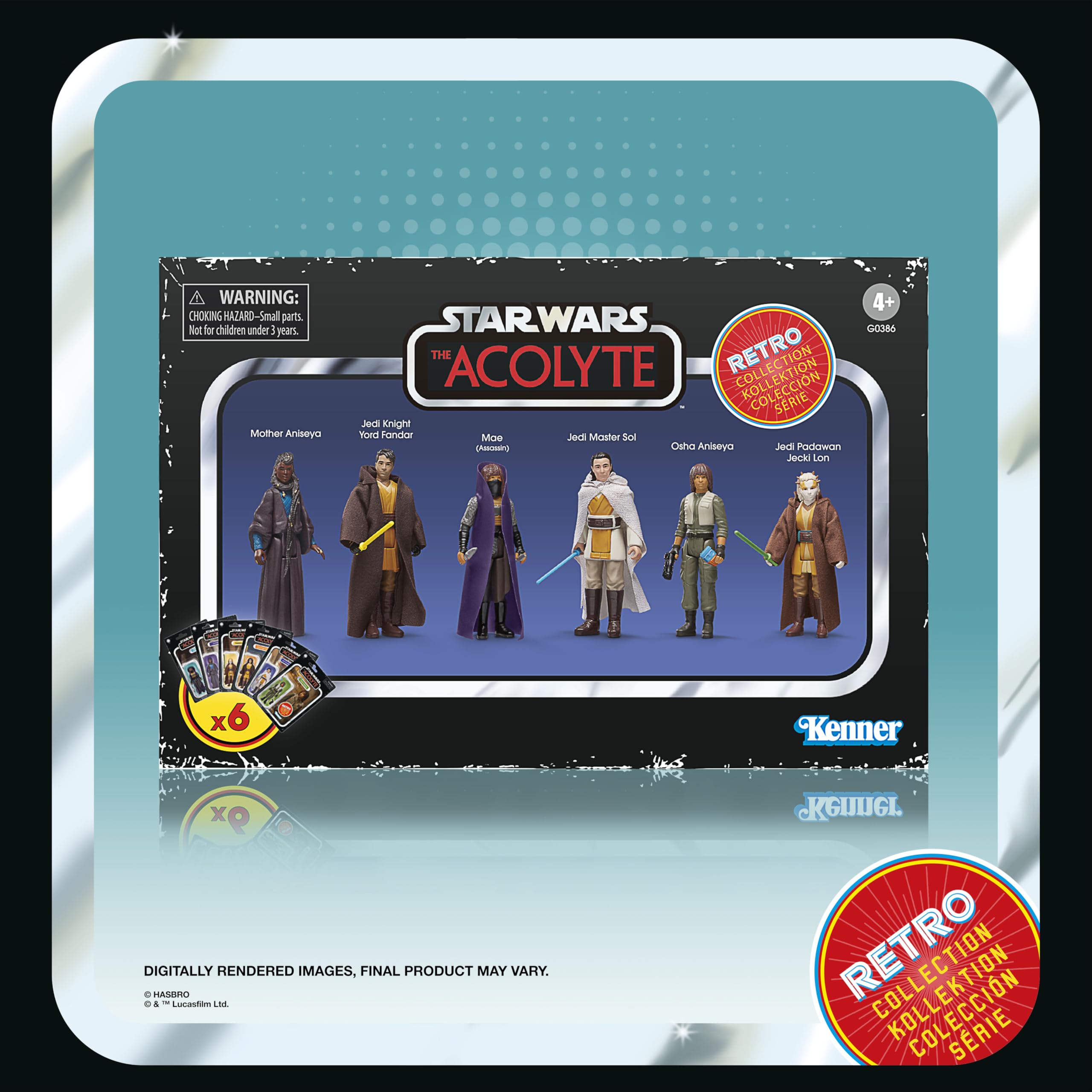 Star Wars La Colección Retro, The Acolyte, Pack múltiple de 6 Figuras de acción de 9,5 cm