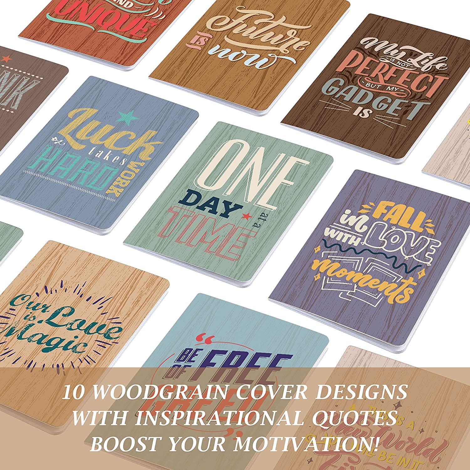 BIROYAL 10 Pieces Inspirational Notepads Mini Motivational Journal Notebook Small Pocket Notepads Mini Notebooks for School Office Home Gift Bulk Prizes Travel Supplies - Image 2