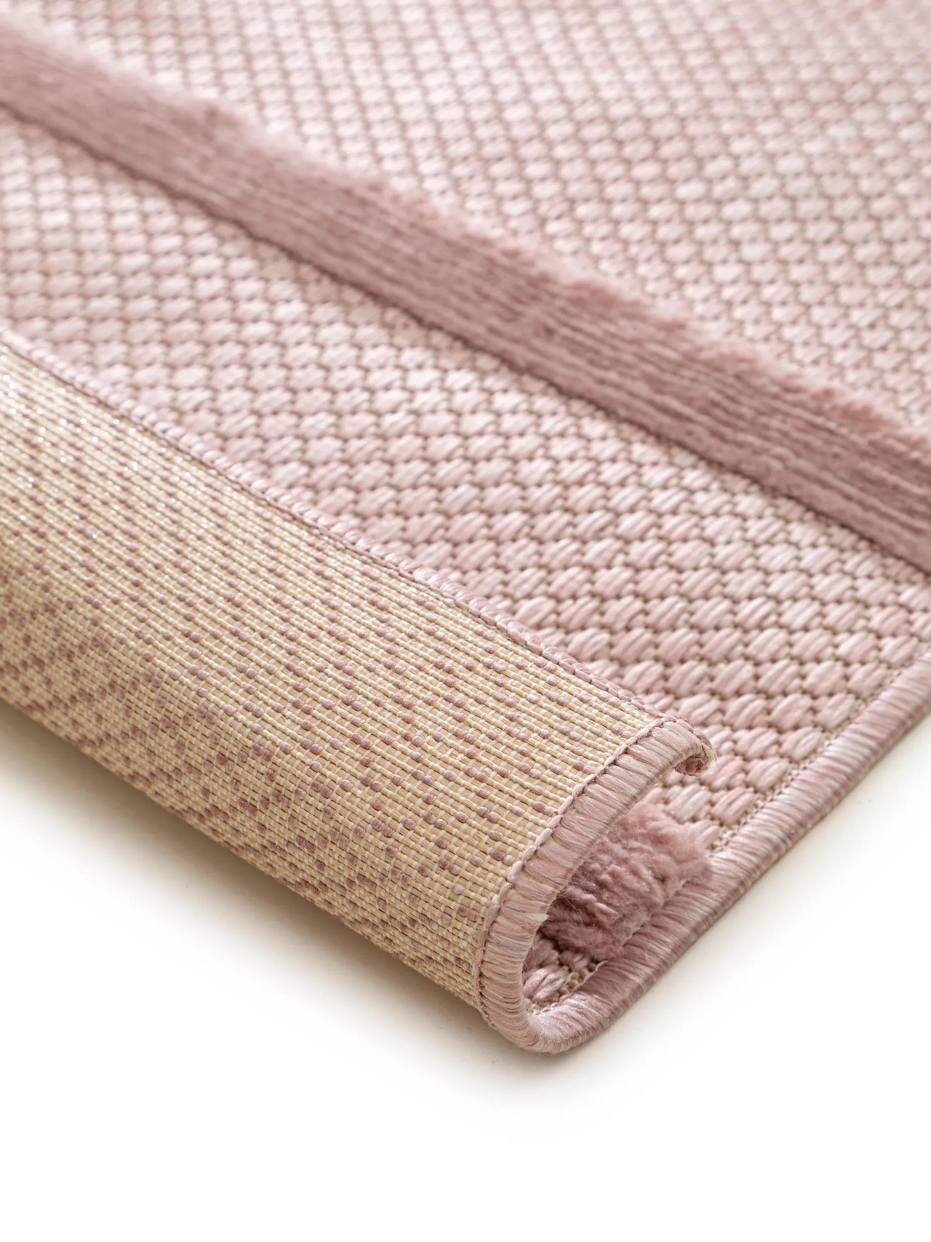 benuta Nest Tappeto Esterno & Interno Bonte - Rosa 80x150 cm - Resistente e Facile da Pulire - Per Balcone, Terrazza, Giardino - Cucina & Soggiorno - Geometrico, Stile Boho, Hygge Cozy