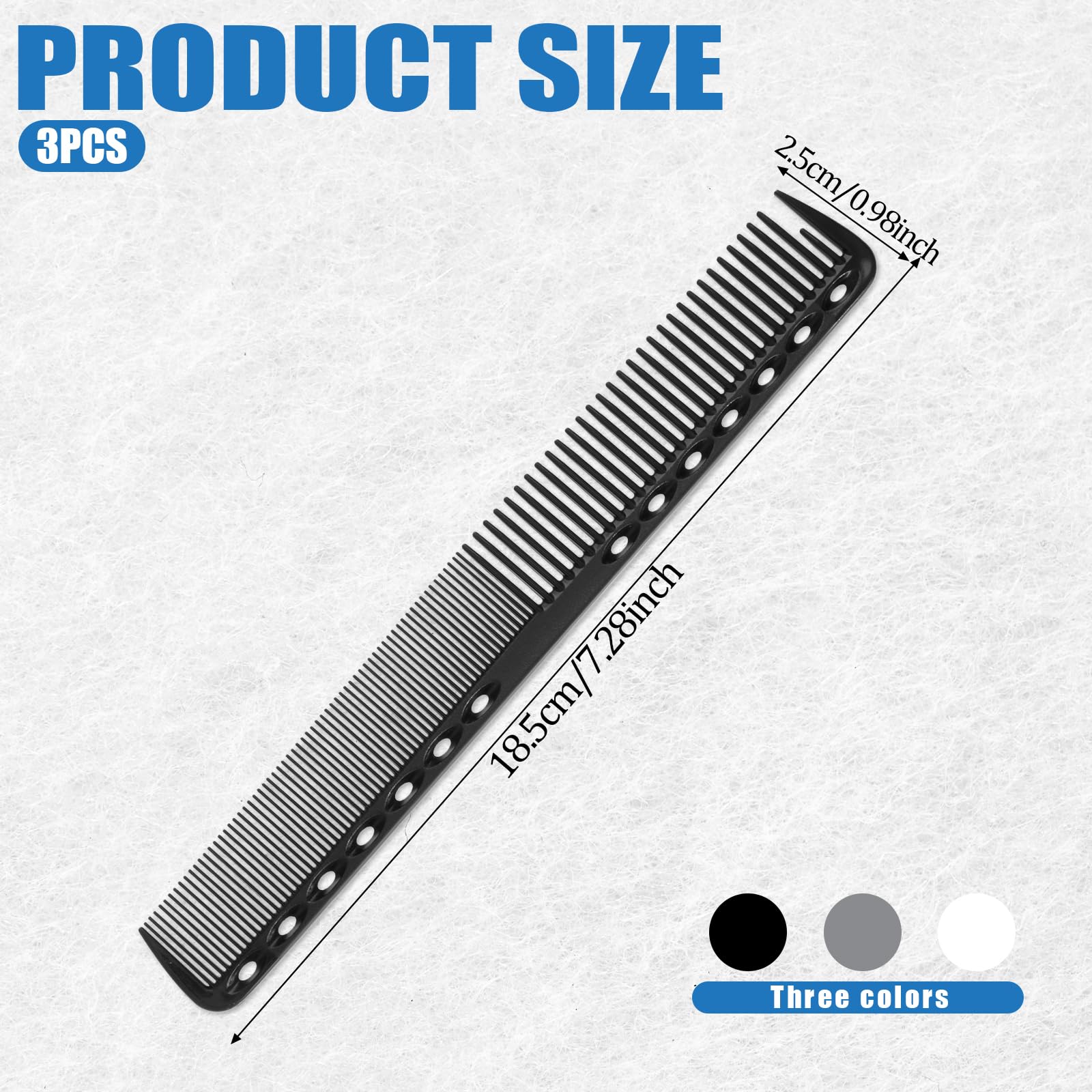 Peines de peluquería para corte de pelo, peine fino profesional, antiestático y resistente al calor, peine de carbono para hombre y mujer, paquete de peine de peluquería para salón y hogar 2