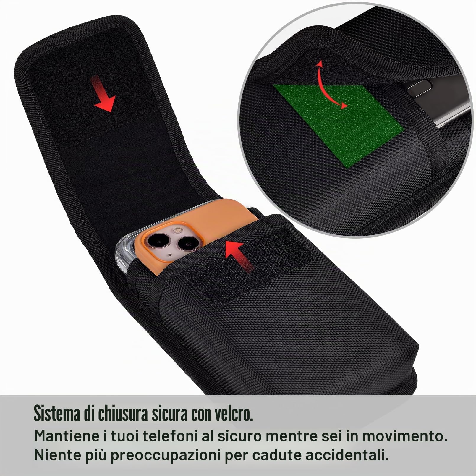 Fondina porta Cellulare, ykooe Portatelefono da Cinta Marsupio Telefono