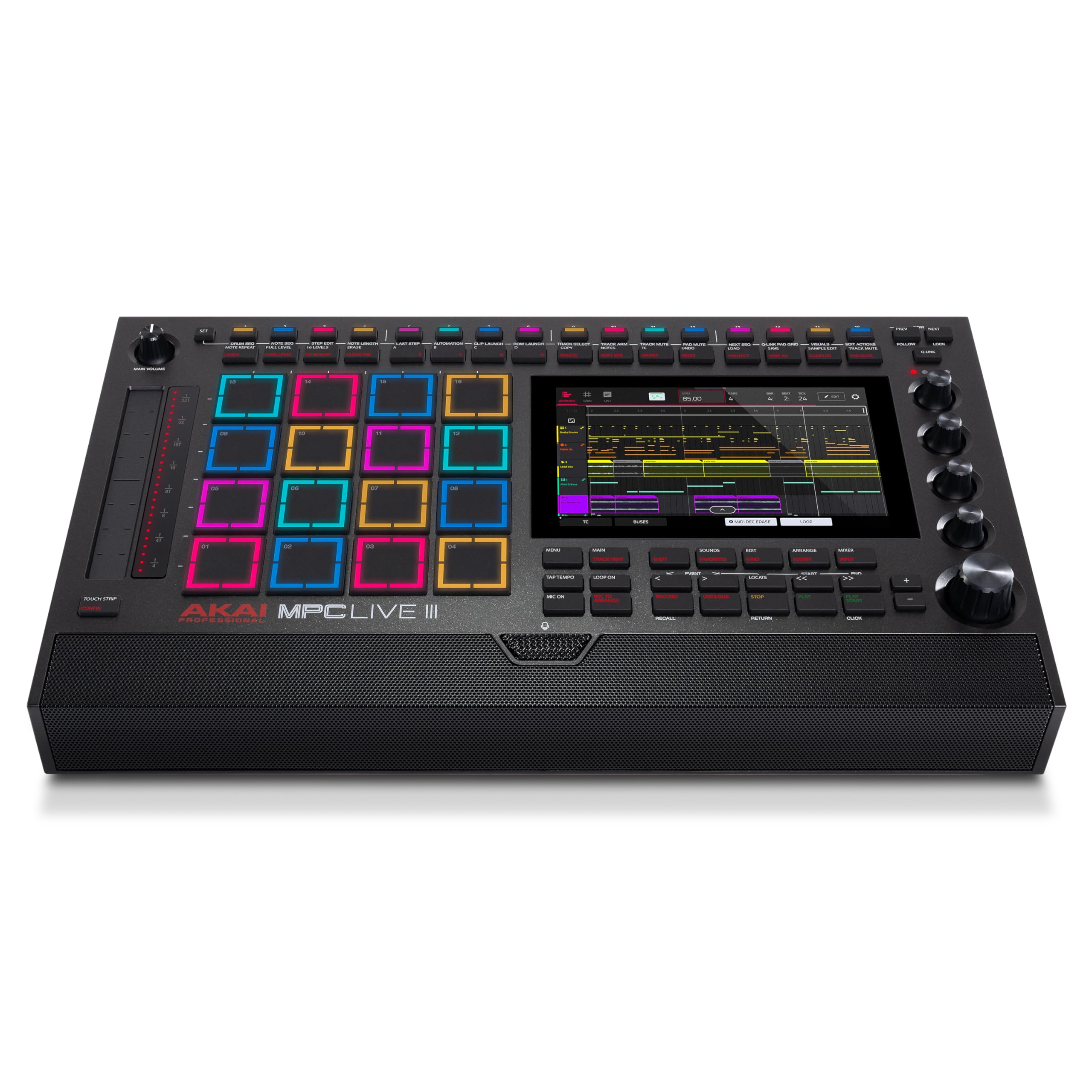 Akai Professional MPC Live III Centre de Production Musicale Portable Autonome avec Pads MPCe, Séquenceur, Écran Tactile, Micro, Enceintes Stéréo, Interface Audio, Wi-Fi, Bluetooth, Batterie