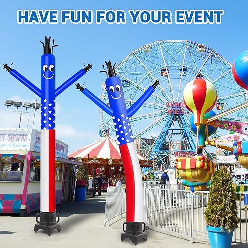 Miniatura 5 de MOUNTO 20 pies 18 pulgadas Fly Puppet Dancer Tube Man Fly Guy Puppet Dancer (bandera de EE. UU.)