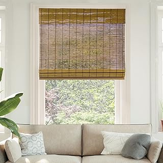CHICOLOGY Bamboo Roman Shades - Smart Choice Eco-Friendly Light Filterin...