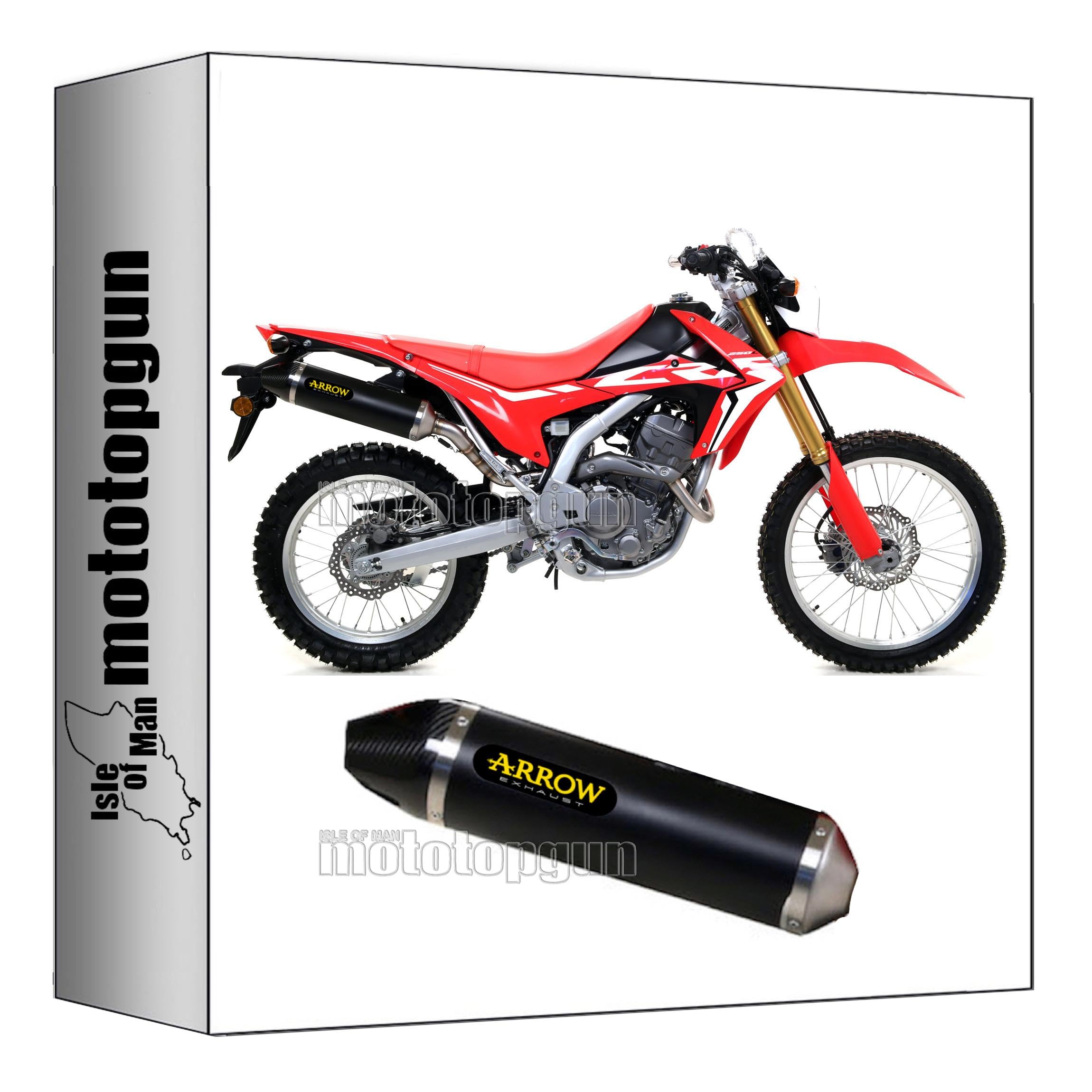 Raccord open et pot echappement Arrow Thunder noir carbone Honda CRF 300 L 2024 Mototopgun