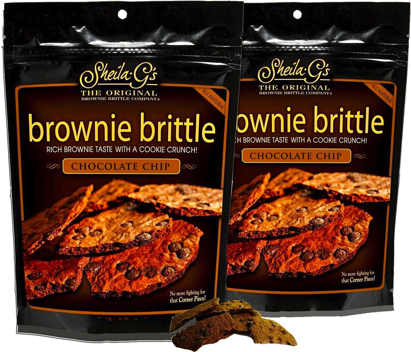 Sheila G's Brownie Brittle - Chocolate Chip - 4 Oz/bag - 2 Bag Pack!