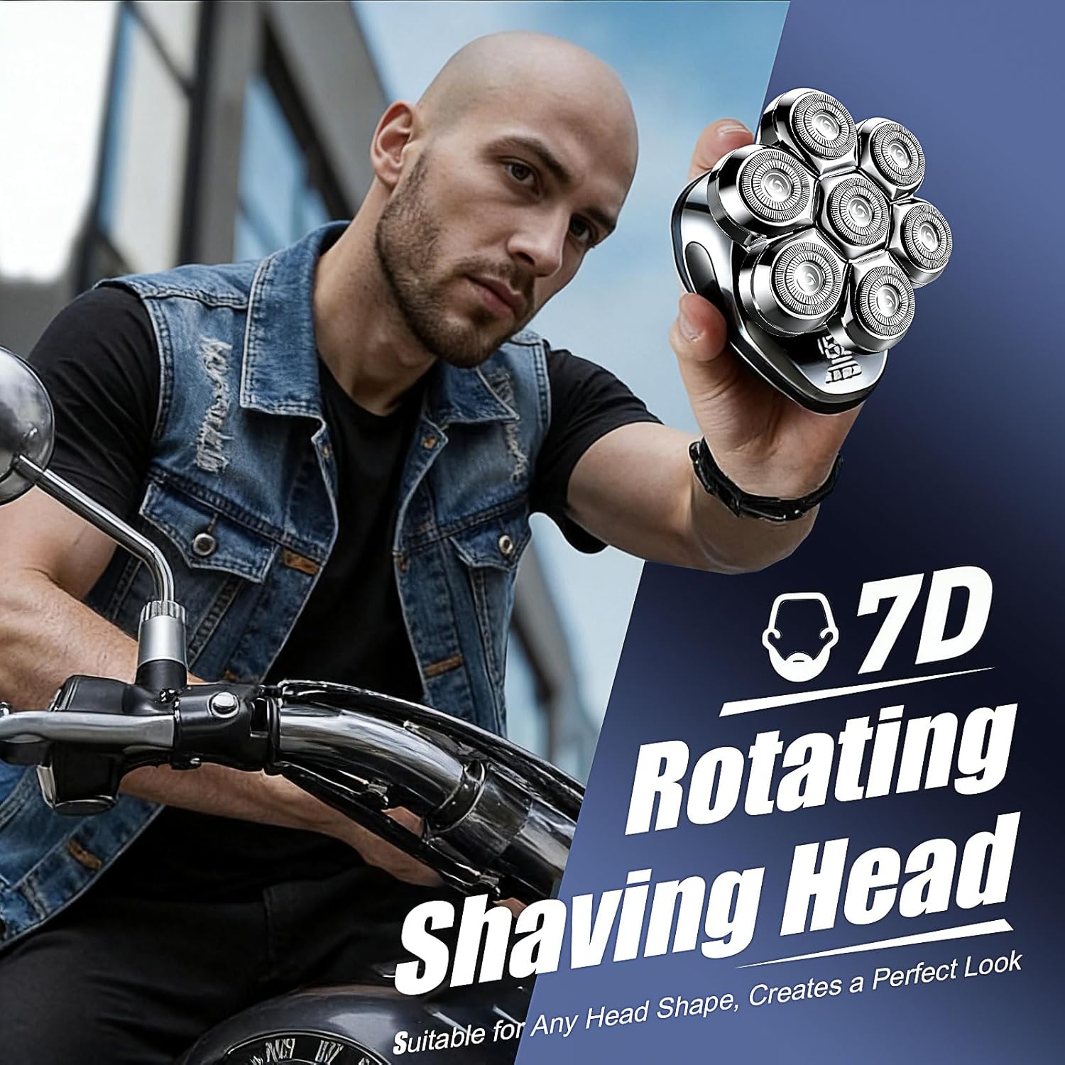 7 Head Floating Shaver Replacement Heads for Freebird Head Shaver for Bald Men, Universal Magnetic 7D Head Shavers for SHPAVVER/Wyklaus/Cyruzi Shaver Head,3Pack