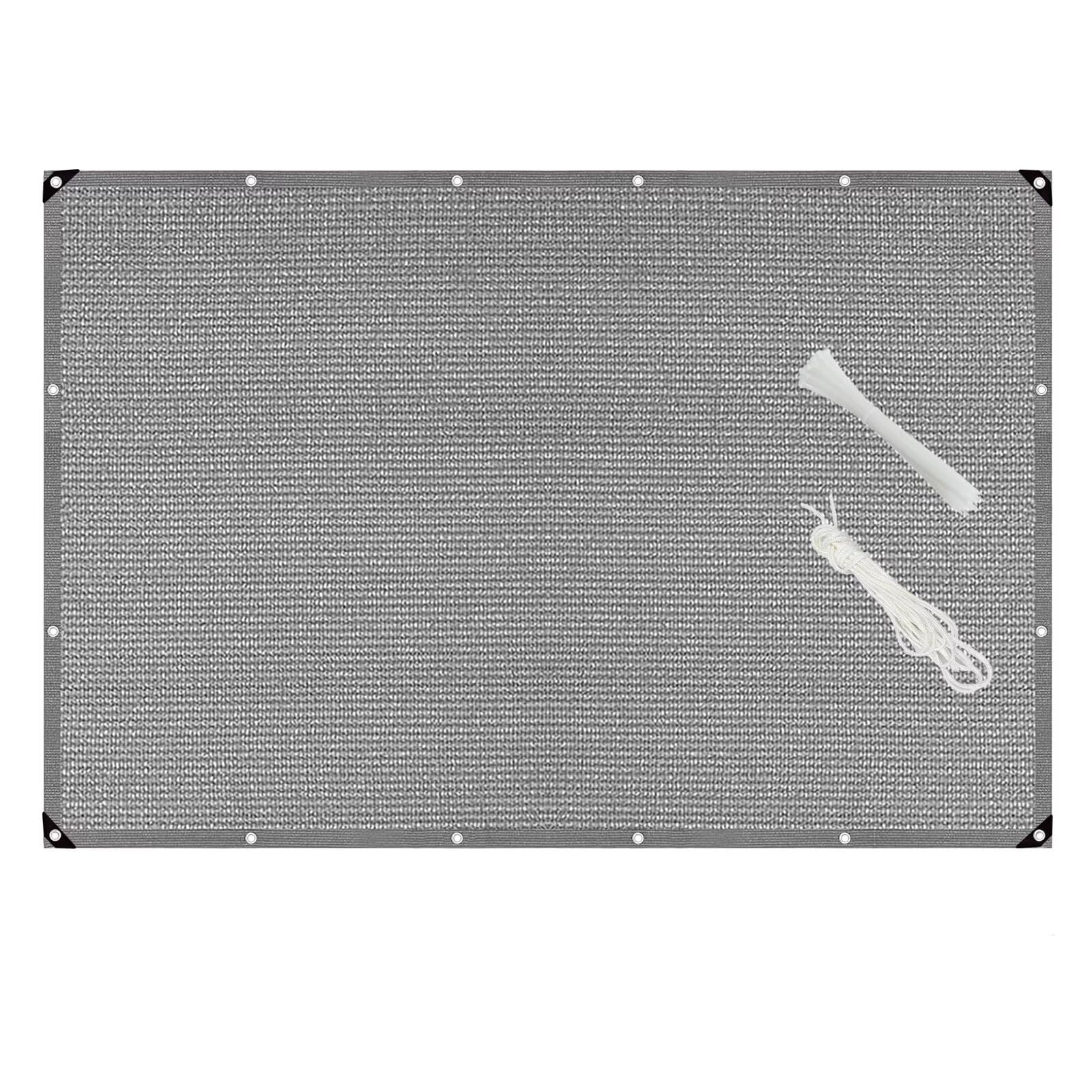 Pare-soleil balcon gris 150x650 cm avec oeillets pour protection terrasse