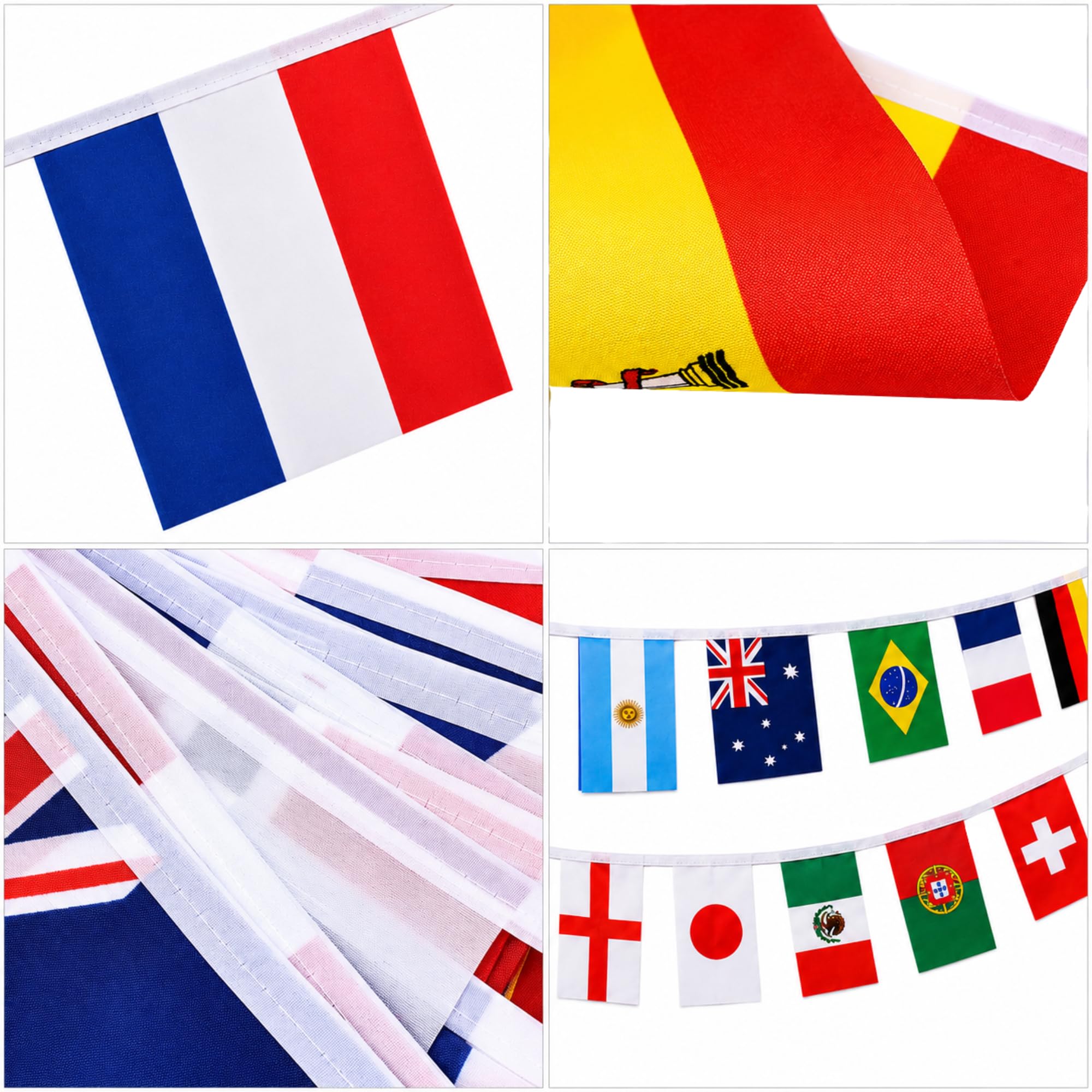 Guirlande Drapeaux Coupe du Monde Football 2026 15m 48 Drapeaux Pays 21x14cm Décoration Supporter