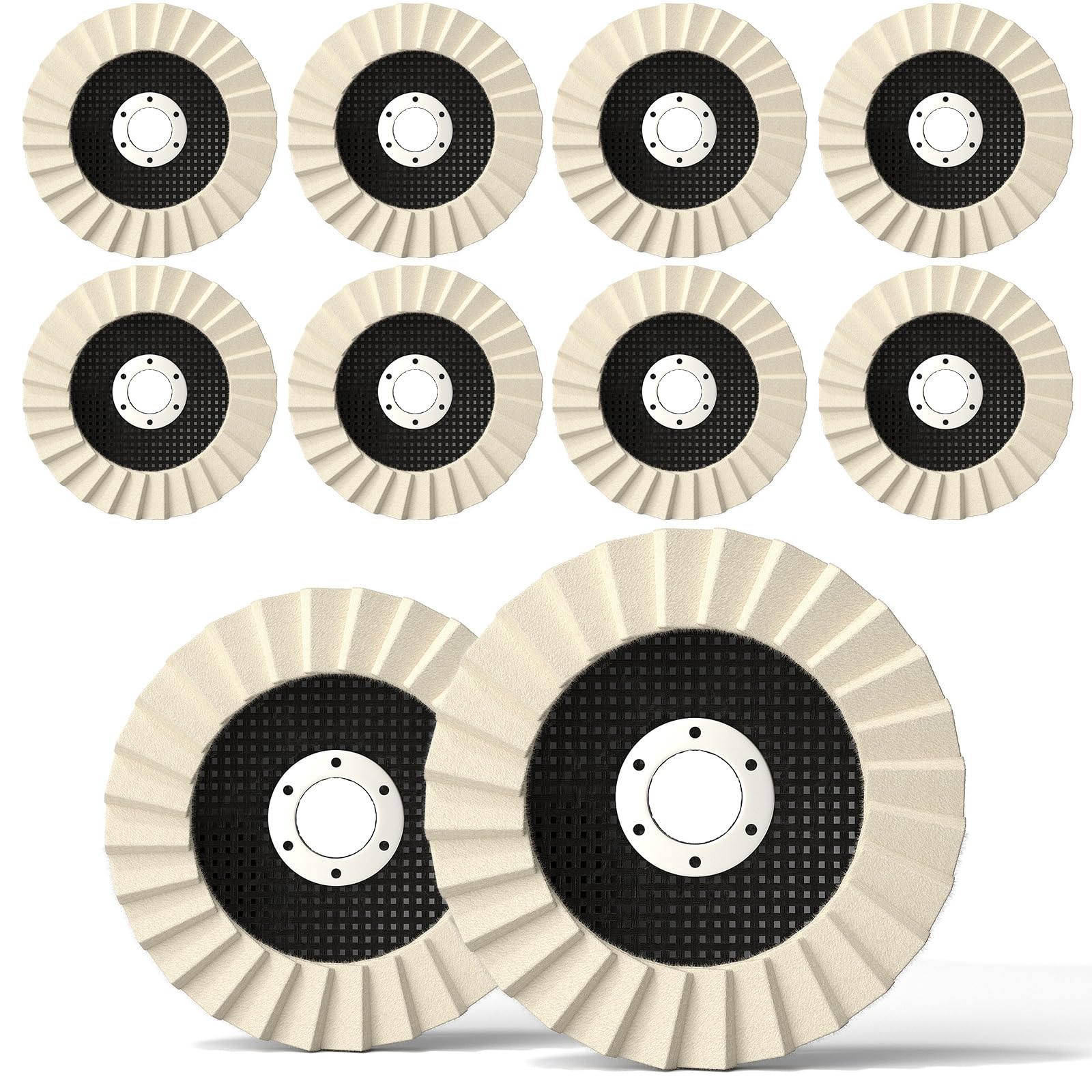 BURMONG Wool Polishing Wheels - 5 Pack for Angle Grinder -10