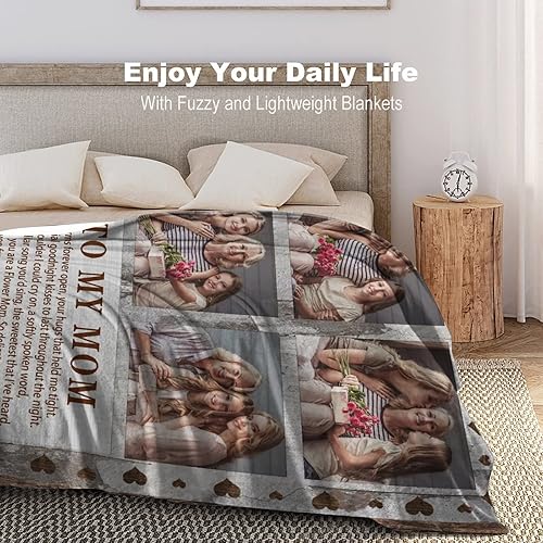 Miniatura 10 de Personalized Photo Collages on Blankets Custom Soft Throw Blanket with Picture Custmized Mom Dad Wife Husband Gift Blanket with Name for Mother