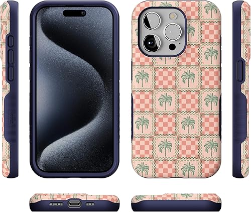 Vista 1366 de Casely Funda para iPhone 15 Pro Jardín Secreto Flores mixtas Funda atrevida Compatible con MagSafe y botón de acción Jardín Secreto Floral