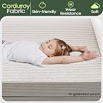 Canapé Sectionnel Corduroy avec accoudoirs amovibles, Design modulaire pour petits espaces, Couch convertible avec poche de rangement, Style moderne à mi-century (blanc, 204CM)