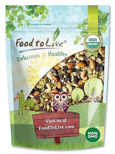 Mezcla orgánica de semillas crudas nueces y pasas 2 libras  cruda y sin transgénicos mezcla de rastro contiene nueces almendras anacardos avellanas