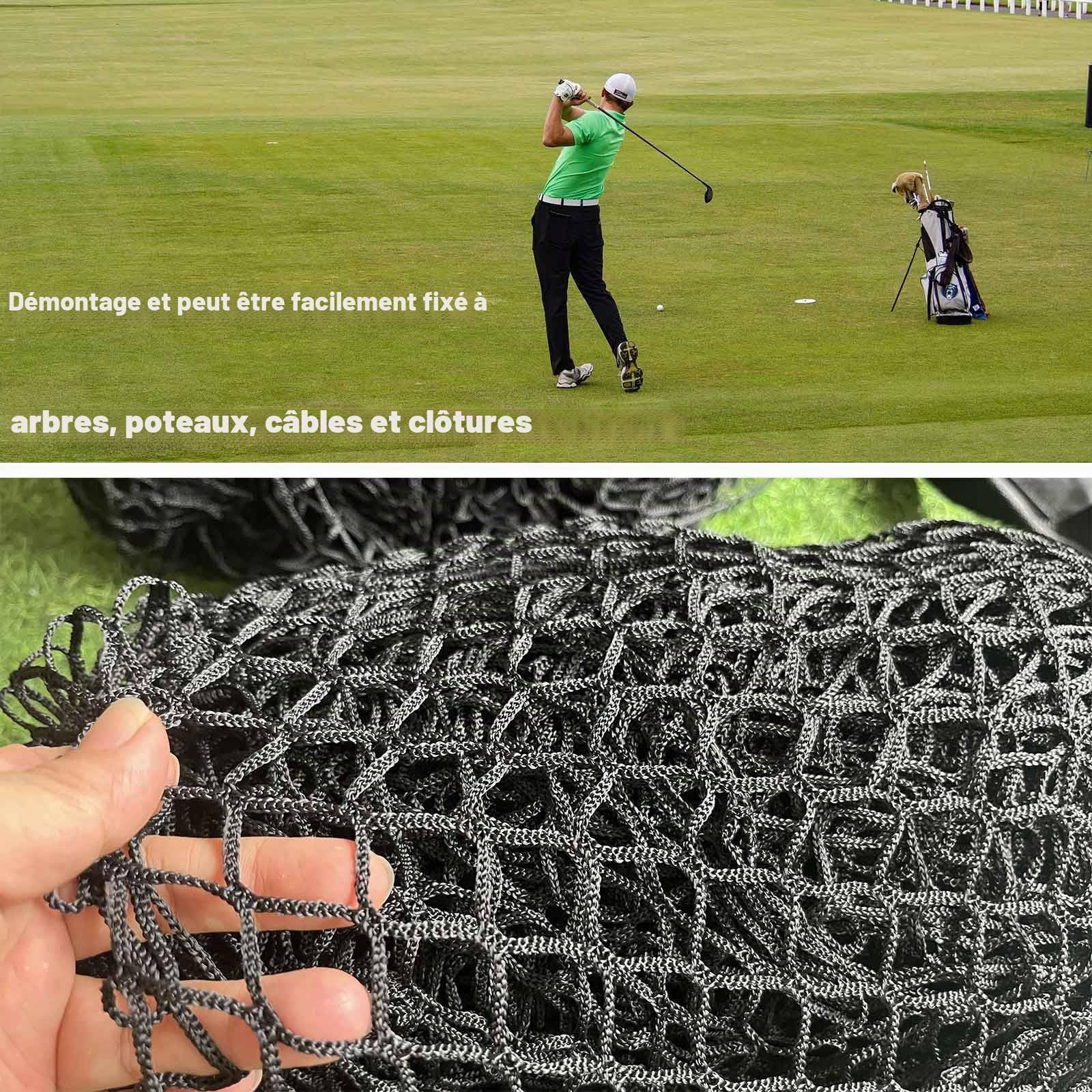 Filet pour Cage de frappeur de Golf 3 x 3 x 3 M Filet d'entraînement de Golf (Cadre Non Inclus)