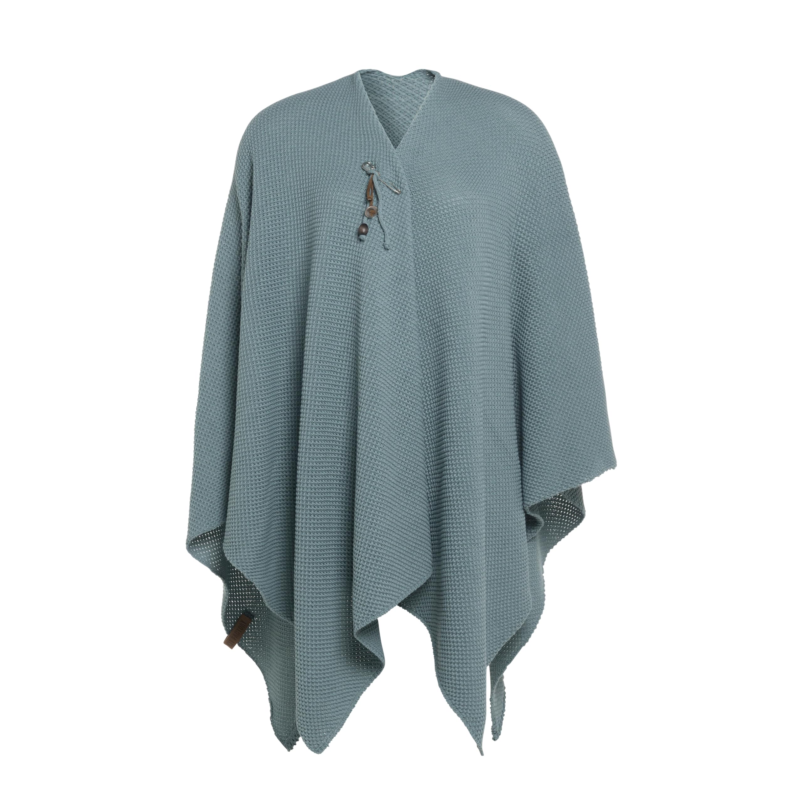 Knit Factory Women's Stone Green - Jazz Shawl Wrap - Knitted Poncho - Winter Poncho - Cape Coat - Shawls And Wraps - Blanket Scarf - One Size