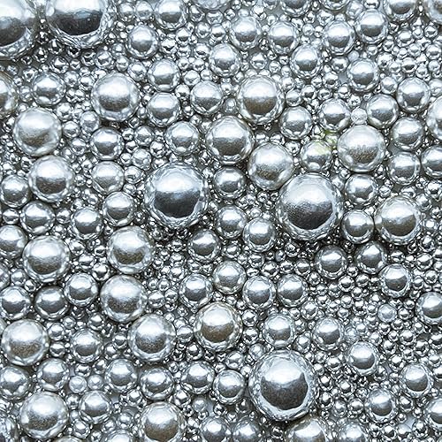Sentovac Gránulos comestibles de azúcar de perlas plateadas comestibles de 4.23 onzas  4.23 oz para decorar  Gránulos comestibles para cupcakes para