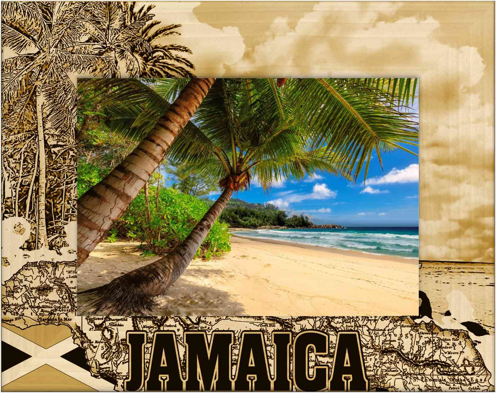 Amazon.com - Saddle Mountain Souvenir Jamaica Laser Engraved Wood