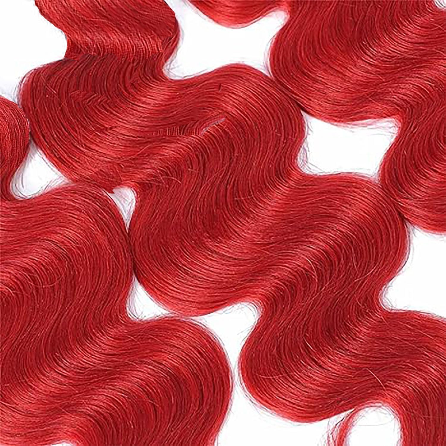 16 18 20 inch Red Human Hair Bundles Body Wave 3 Pcs 300g Unprocessed Brazilian Virgin Quick Weave Hair Extensions