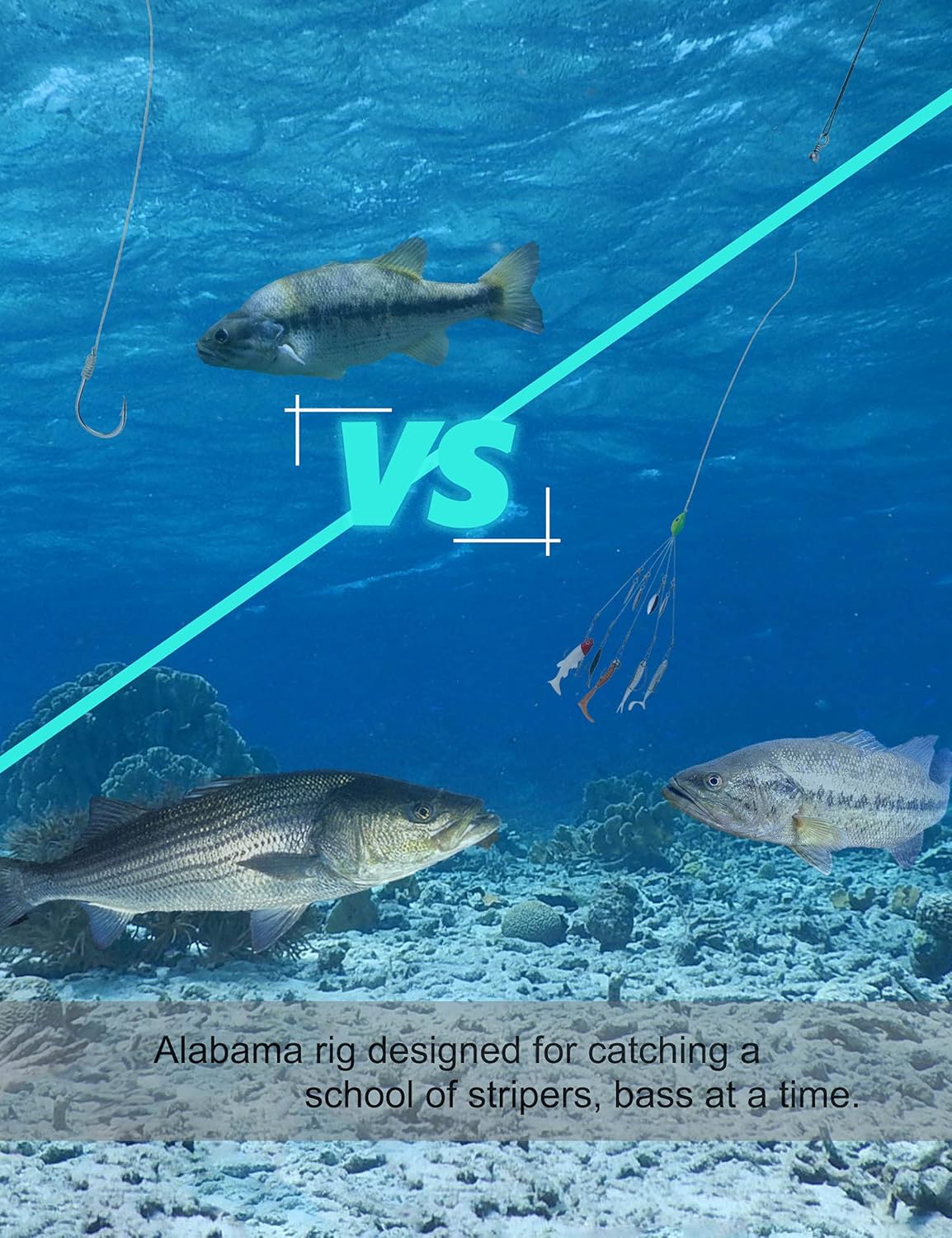 Avlcoaky Alabama Umbrella Rigs for Bass Stripers Fishing, Freshwater Fishing Swimbait Lures Rig Kit (Green) : Sports & Outdoors