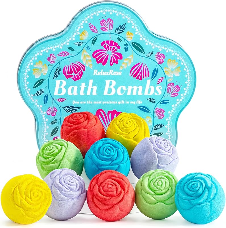 Bombas de banho em formato de rosa RelaxRose, pacote com 10
