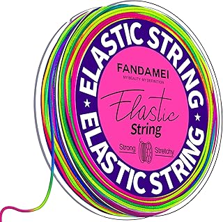 1mm Elastic String for Bracelets, FANDAMEI Elastic Bracelets Beading Cord Stretchy Rainbow, Stretch Bead Cord for Jewelry Making, Sturdy Thread for Bracelet Necklace Crafts Christmas DIY Colorful